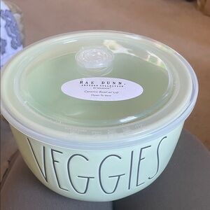 Rae Dunn Light pistachio Veggies Bowl with Lid